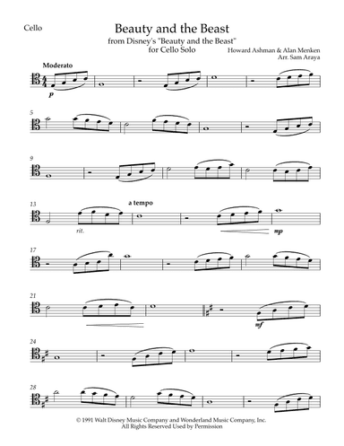 Beauty And The Beast (arr. Sam Araya)