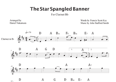 The Star Spangled Banner (For Clarinet with Chords) (arr. Daniel Nakamura)