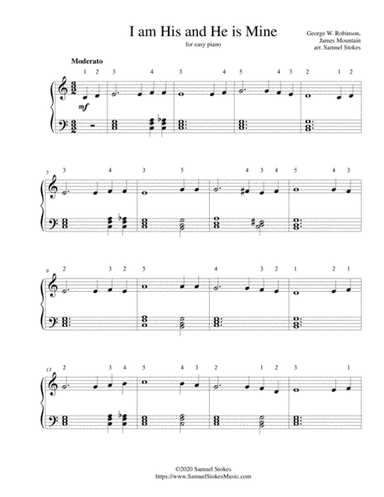 I am His and He is Mine - for easy piano (arr. Samuel Stokes)