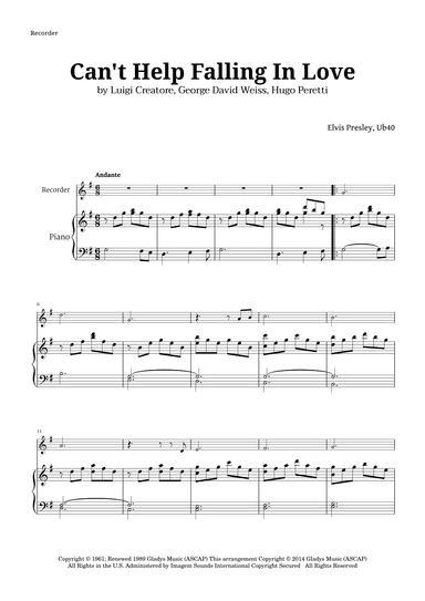 Can't Help Falling In Love (arr. Langanho)