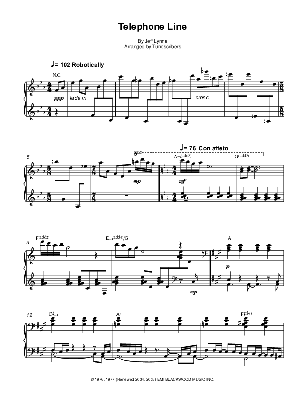 Telephone Line (arr. Tunescribers)