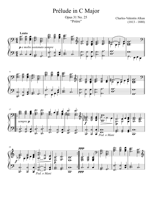 Prelude Opus 31 No. 25 in C Major (arr. Zachary Corbett)