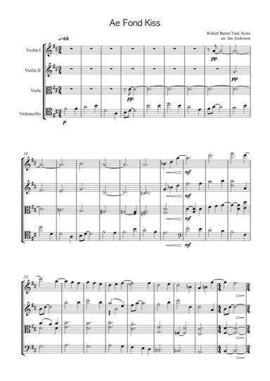 Robert Burns: Ae Fond Kiss (string quartet) (arr. Ian Anderson)