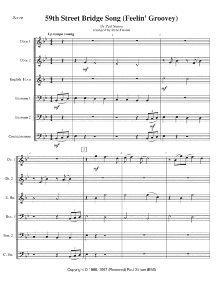 The 59th Street Bridge Song (feelin' Groovy) (arr. Reno Fusani)