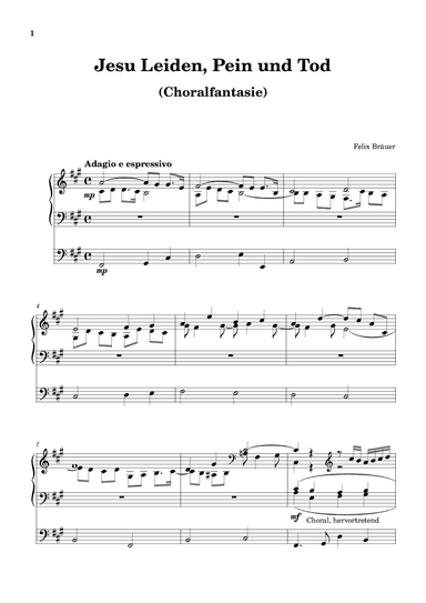 Jesu Leiden, Pein und Tod (Choralfantasie)