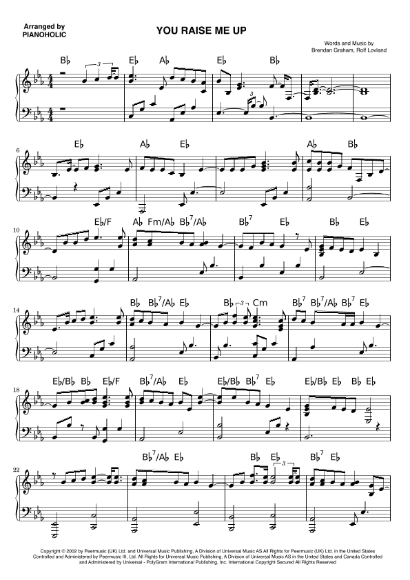 You Raise Me Up (arr. PIANOHOLIC)