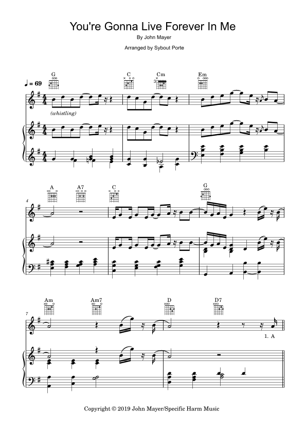 You're Gonna Live Forever In Me (arr. Sybout Porte)