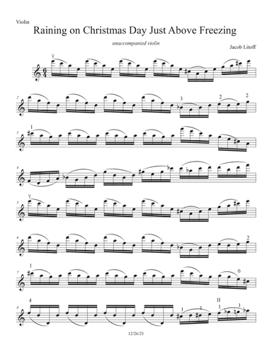 Raining on Christmas Day Just Above Freezing for unaccompanied violin