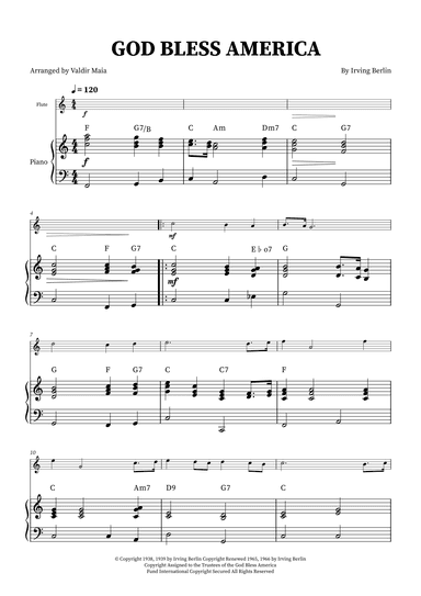 God Bless America ® (arr. Valdir Maia)