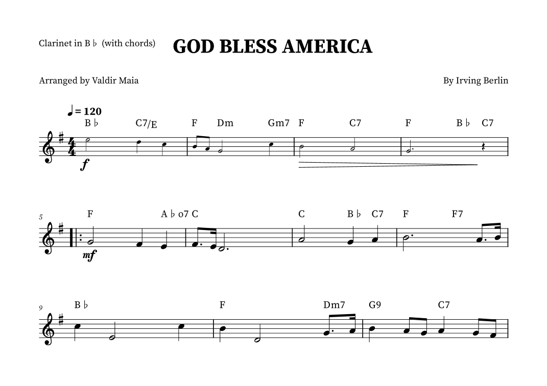 God Bless America ® (arr. Valdir Maia)