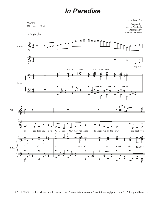 In Paradise (Vocal solo - Medium Key) (arr. Stephen DeCesare)