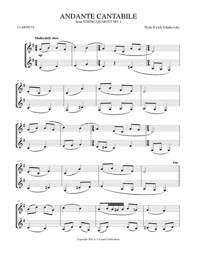 Andante Cantabile (from String Quartet No. 1) (arr. Mark Phillips)