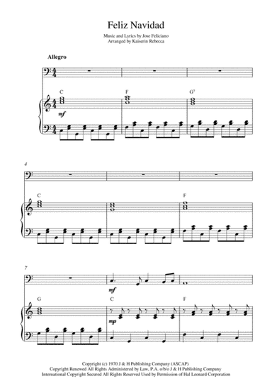 Feliz Navidad (arr. Kaiserin Rebecca)