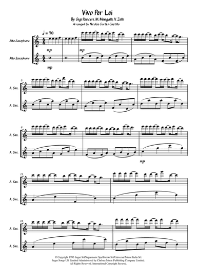 Vivo Per Lei (arr. Nicolás Cortés Castillo)