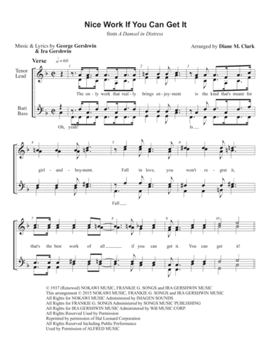 Nice Work If You Can Get It from A DAMSEL IN DISTRESS (arr. Diane M. Clark)
