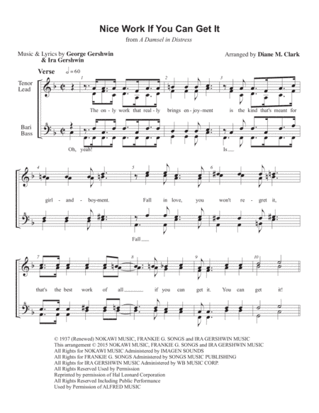 Nice Work If You Can Get It from A DAMSEL IN DISTRESS (arr. Diane M. Clark)