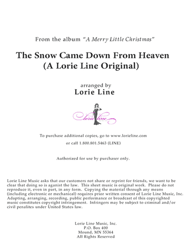 The Snow Came Down From Heaven (a Lorie Line original) (arr. Lorie Line)