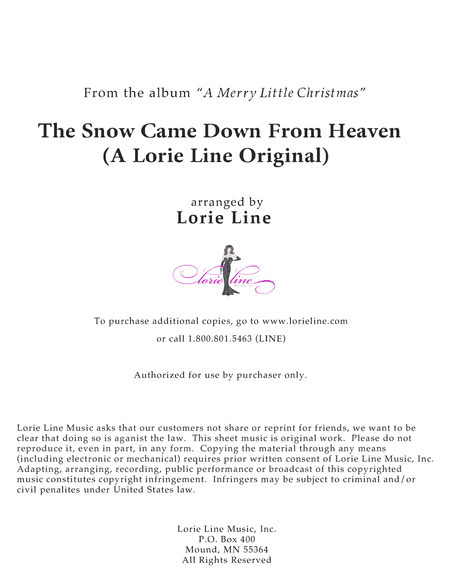 The Snow Came Down From Heaven (a Lorie Line original) (arr. Lorie Line)