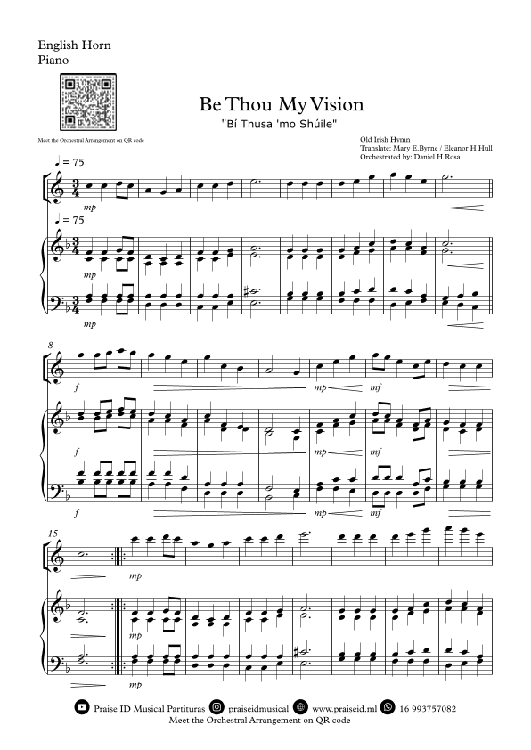 Be Thou My Vision - "Bí Thusa 'mo Shúile" - Easy English Horn and Piano (arr. Daniel H Rosa)