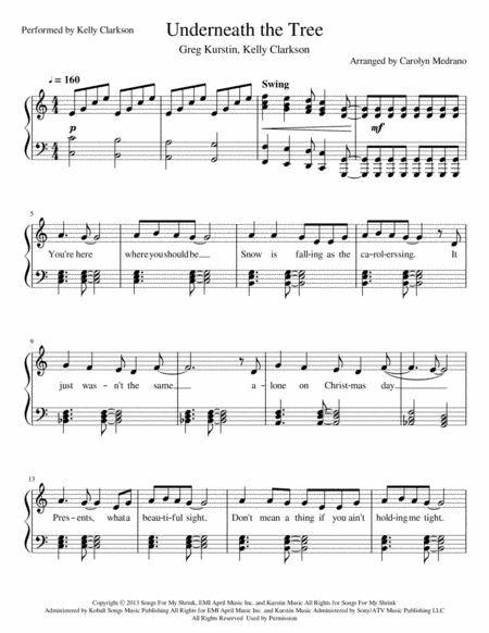 Underneath The Tree (arr. Carolyn Medrano)