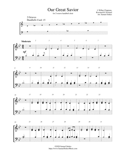 Our Great Savior (Jesus, What a Friend for Sinners) - for 2-octave handbell choir (arr. Samuel Stokes)