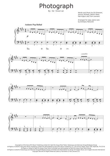 Photograph (arr. Emiliano Petronilli)