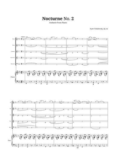 Nocturne by Chopin for Woodwind Quintet and Piano (arr. Langanho)