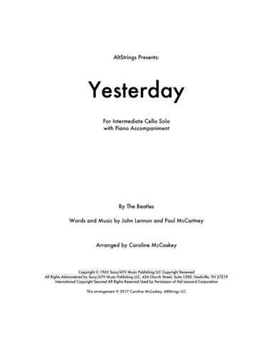 Yesterday (arr. Caroline McCaskey)