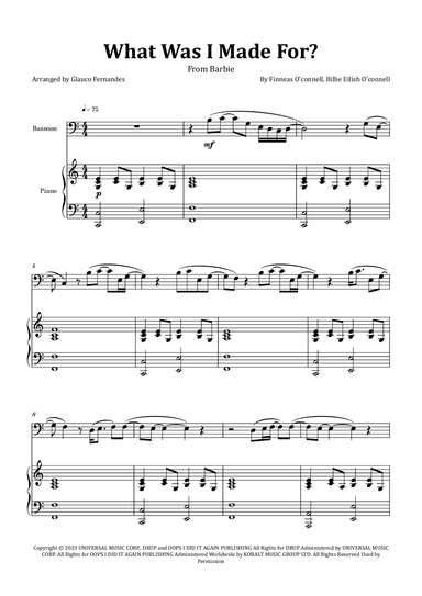 What Was I Made For? (arr. Glauco Fernandes)