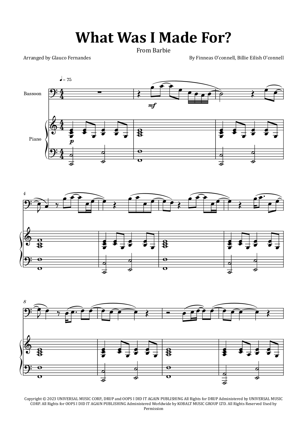 What Was I Made For? (arr. Glauco Fernandes)