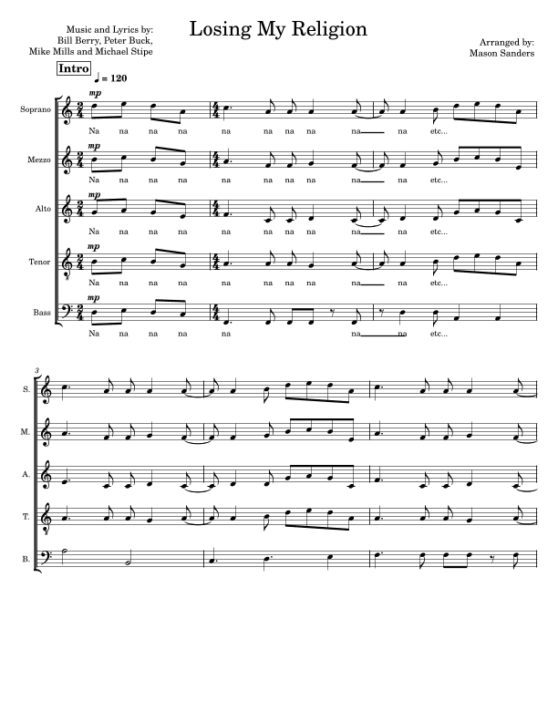 Losing My Religion (arr. Mason Sanders)