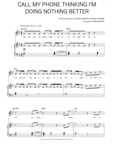 Call My Phone Thinking I'm Doing Nothing Better (arr. Dan Geisler)