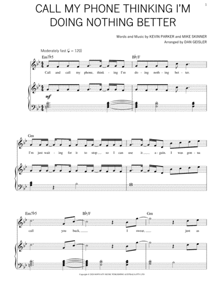 Call My Phone Thinking I'm Doing Nothing Better (arr. Dan Geisler)