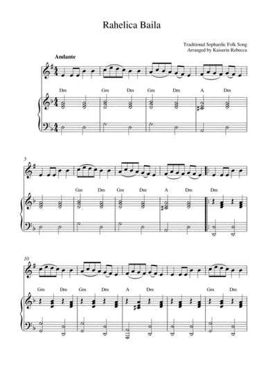 Rahelica Baila (Rachel Dance) (Bb trumpet and piano accompaniment) (arr. Kaiserin Rebecca)