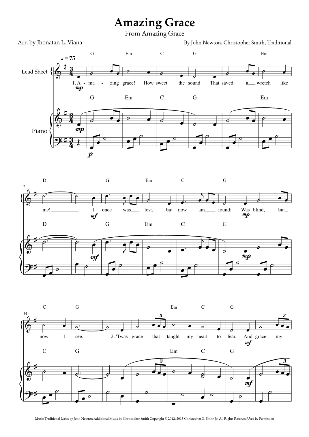 Amazing Grace (arr. Jhonatan Lucio Viana)