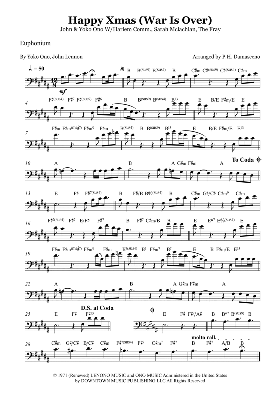 Happy Xmas (war Is Over) (arr. P.H. Damasceno)