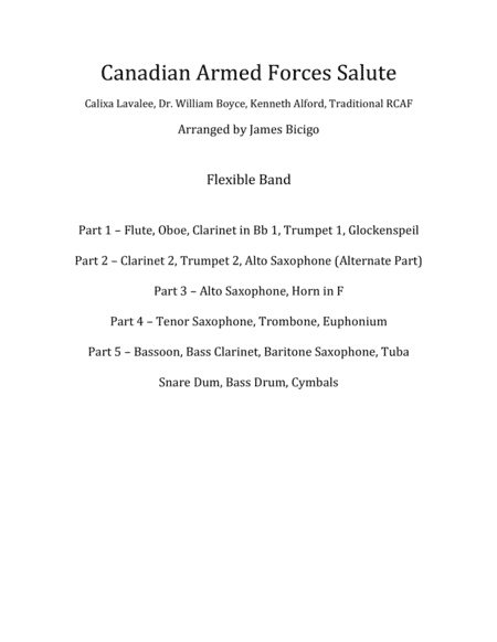 Canadian Armed Forces Salute (arr. James Bicigo)