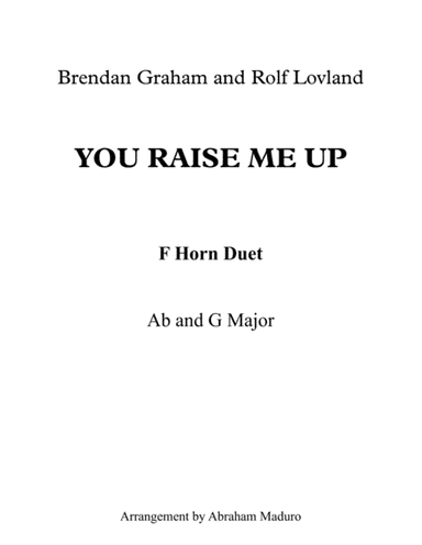 You Raise Me Up (arr. Abraham Maduro)