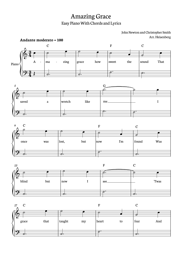 Amazing Grace (arr. Heisenberg)