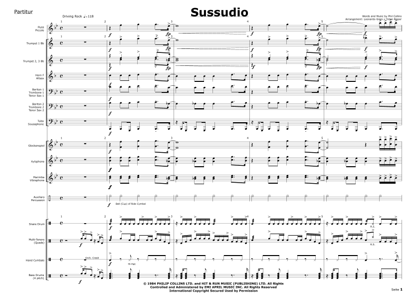 Sussudio (arr. marchingmusic.de)
