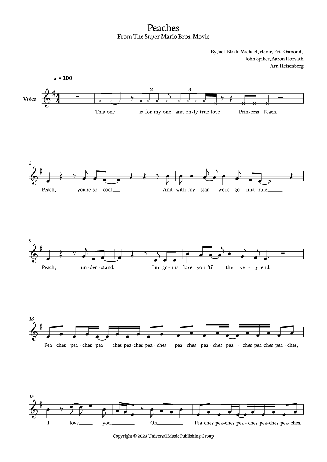 Peaches (arr. Heisenberg)