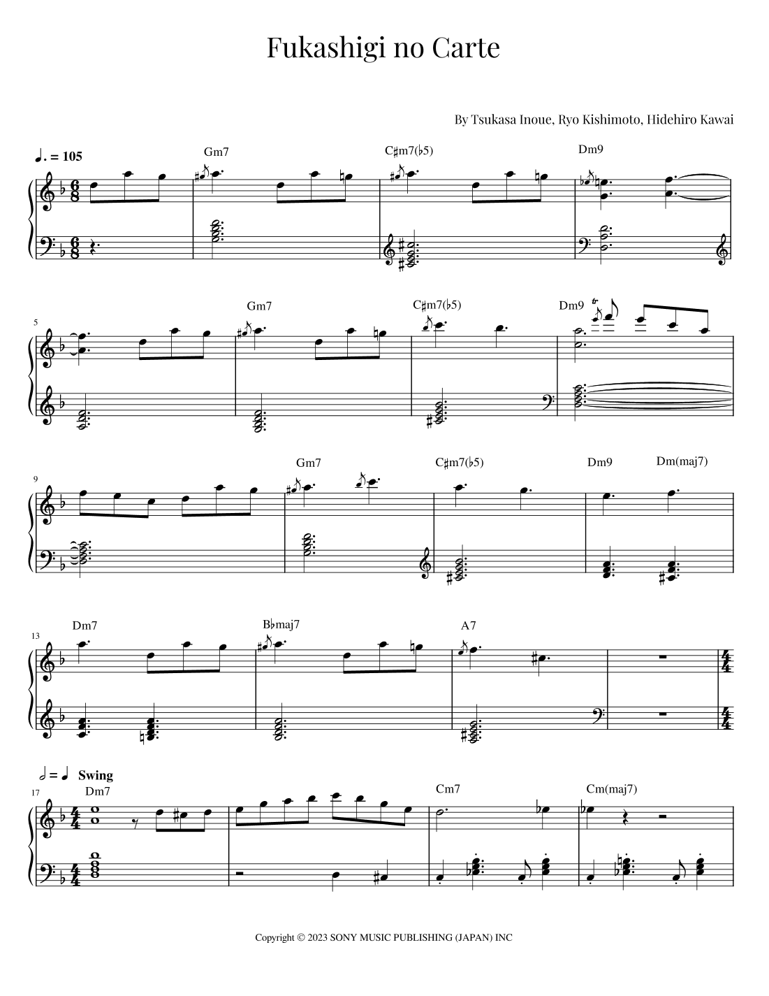 Fukashigi No Carte (arr. Roger da Luz)