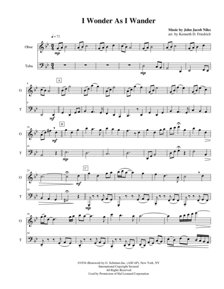 I Wonder As I Wander (arr. Kenneth D. Friedrich)