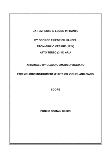 Da tempeste il legno infranto (arr. Claudio Amadeo Viggiano)