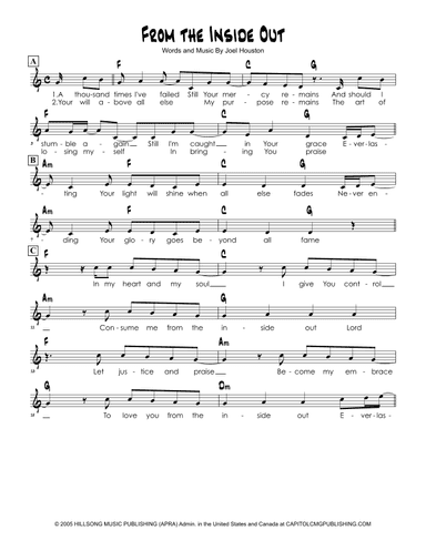From The Inside Out (arr. Brian Kim)