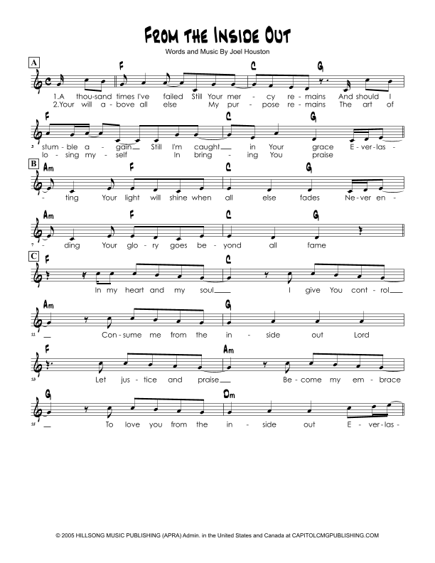 From The Inside Out (arr. Brian Kim)