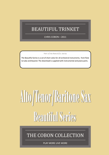 No.1 Beautiful Trinket for Alto, Tenor or Baritone Saxophone