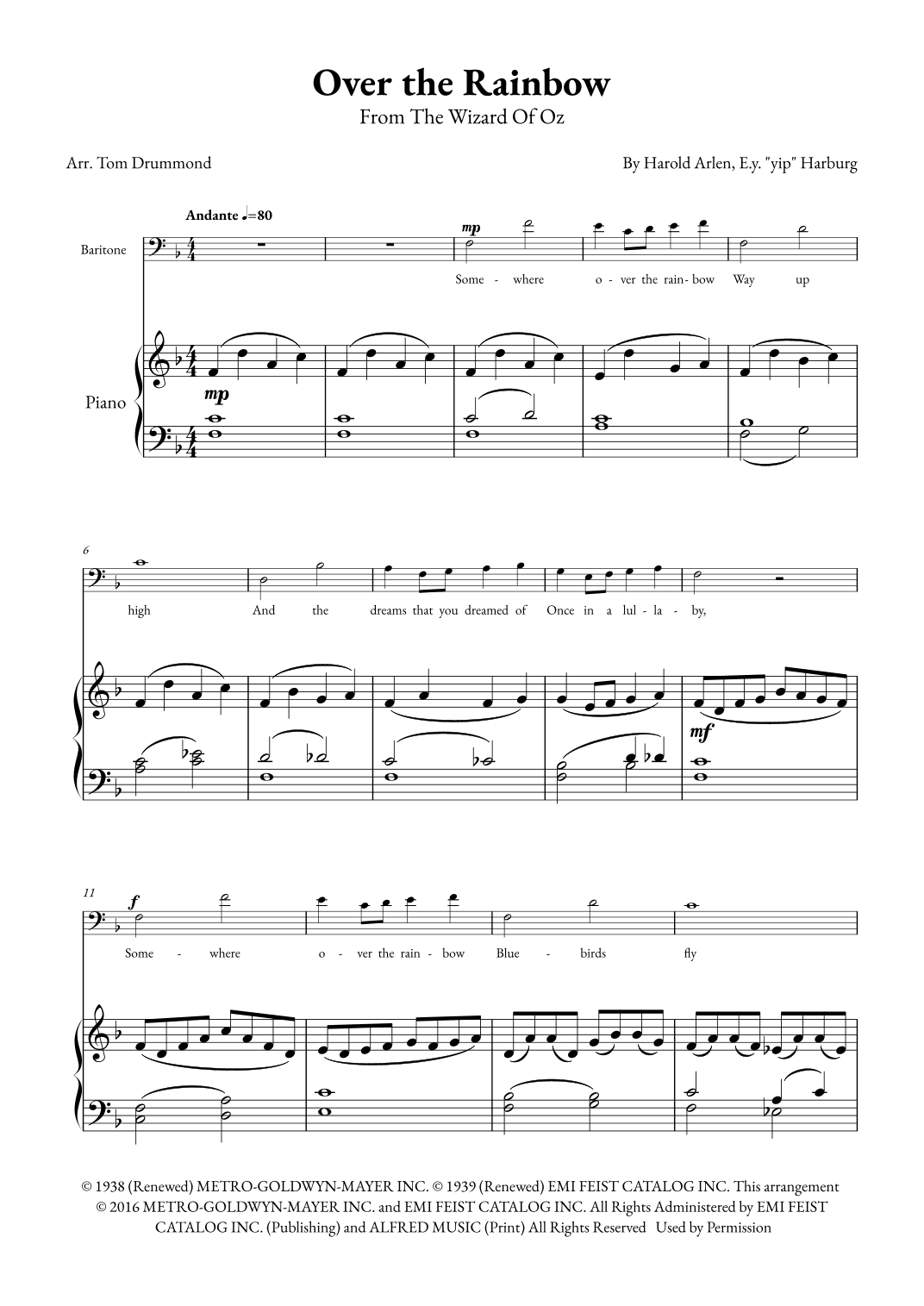 Over The Rainbow (arr. Tom Drummond)
