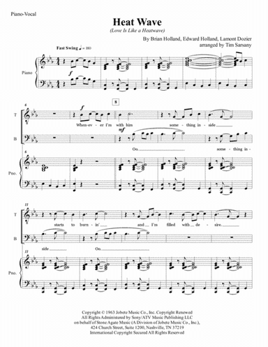 Heatwave (love Is Like A Heatwave) (arr. Tim Sarsany)