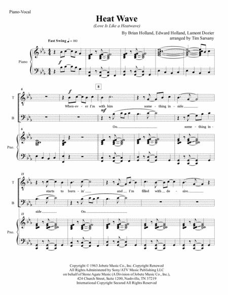 Heatwave (love Is Like A Heatwave) (arr. Tim Sarsany)